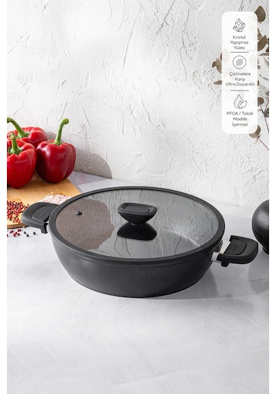 Emsan Diamente Karnıyarık Tenceresi 30 Cm Siyah