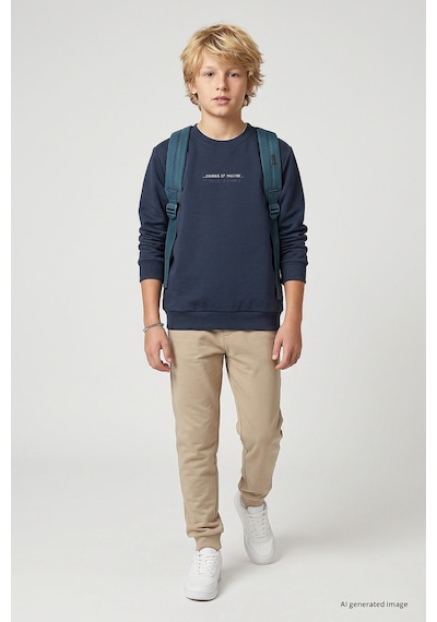 Petrol Standart Fit Baskılı O Yaka Erkek Çocuk Sweatshirt - 11322