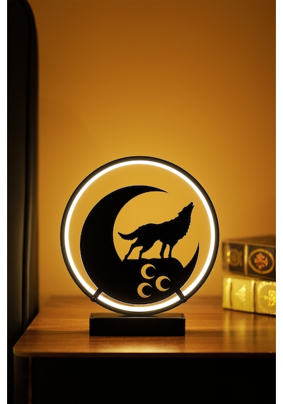 Bozkurt Ve Üç Hilal Metal Led Masa Lambası Dekoratif Işıklı Gece Lambası Türk Motifli Tasarım Aykurt
