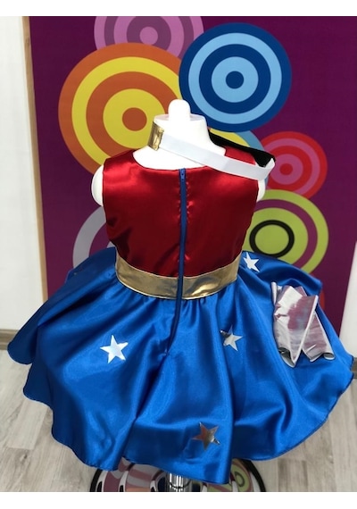 Wonder Woman Baskılı Kız Çocuk Doğumgünü&Parti Kostümü