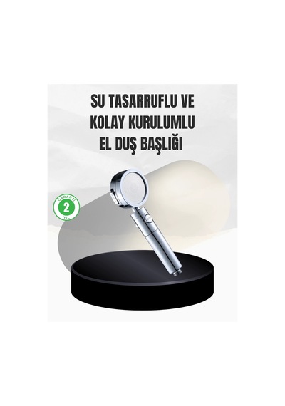 Mey İthalat Kolay Montajlı 3 Modlu Yüksek Basınç Duş Başlığı Gümüş