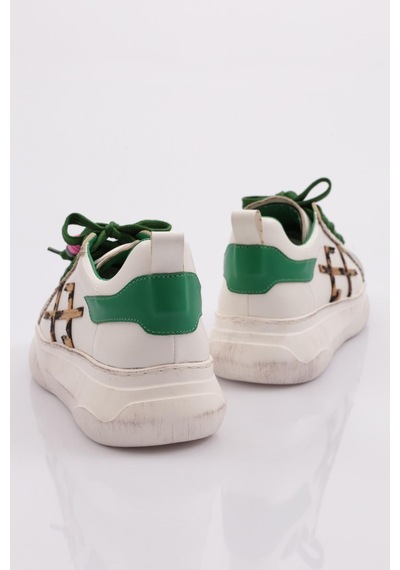 Dgn 1023 Kadin Sneaker Ayakkabi 1023-2007-R145182 Beyaz - Yeşil