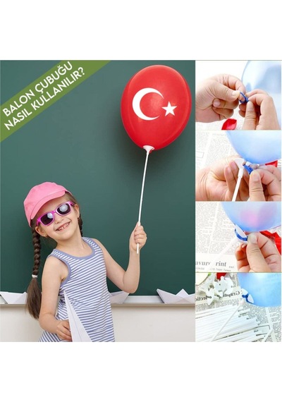23 Nisan Süsleri Türk Bayrağı Balon Bayrak Flama Çubuklu Bayrak Paketi Ve Ev Kreş Okul Süsleme Seti
