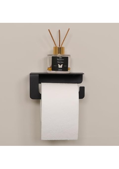 Yapışkanlı Ve Vidalı Mat Siyah Telefon Raflı Tuvalet Kağıtlığı Wc Kağıtlık Tuvalet Kağıdı Askısı Diğer