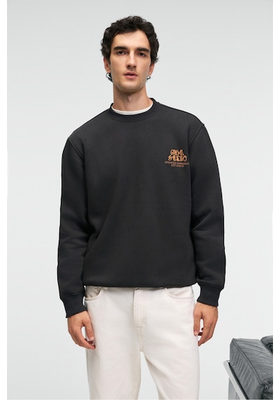 Grimelange IRVING Erkek Yuvarlak Yaka Göğsü Ve Önü Regular Fit Antrasit Sweatshirt Grimelange IRVING Erkek Yuvarlak Yaka Göğsü Ve Önü Regular Fit Antrasit Sweatshirt