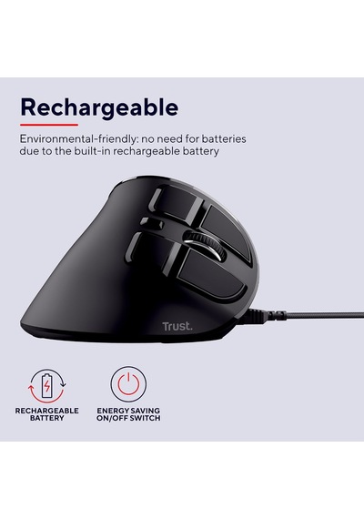 23731 Şarj Edilebilir Kablosuz Dikey, Ergonomik Mouse, Usb Alıcısı Veya Bluetooth Bağlantısı, 9 Adet Buton 5 Tanesi Programlanabilir ,led Ekran,bluetooth Sürümü 5.0,rf 2.4ghz