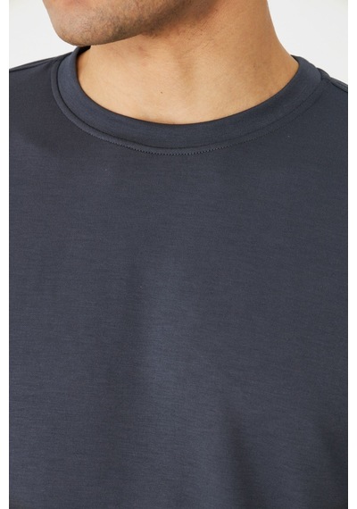 White Stone Antrasit Basic Bisiklet Yaka Erkek Sweatshirt Antrasit