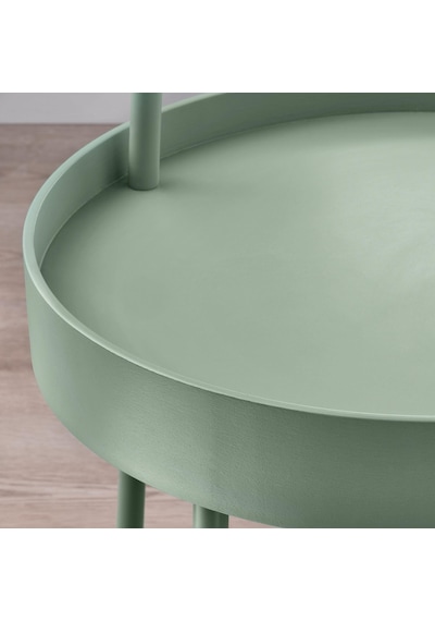 Kulplu Sehpa Su Yeşili Renk Meridyendukkan 38 Cm Metal Taşınabilir Sehpa