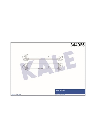 KALE OTO Radyatör 344965 Turbo Radyatörü Mazda 3 04- 1.6 Mz Cd 2.0 Mzr Cd 600X155X65 KALE OTO Radyatör 344965 Turbo Radyatörü Mazda 3 04- 1.6 Mz Cd 2.0 Mzr Cd 600X155X65