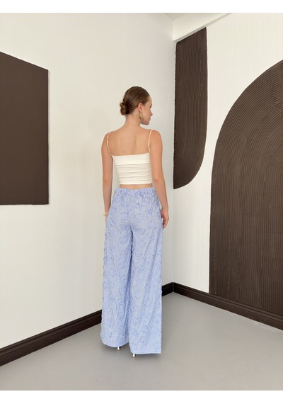 Verymoda Kabartma Motifli Pantolon F2156 Mavi
