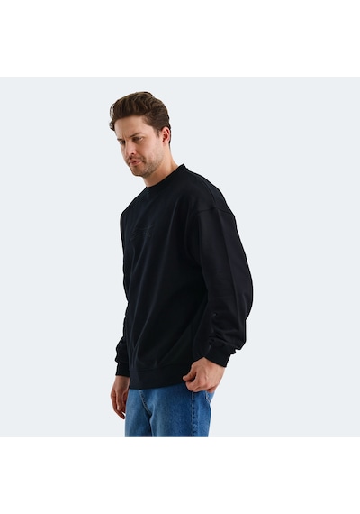 Slazenger VADIK Oversize Erkek  Siyah Sweatshirt