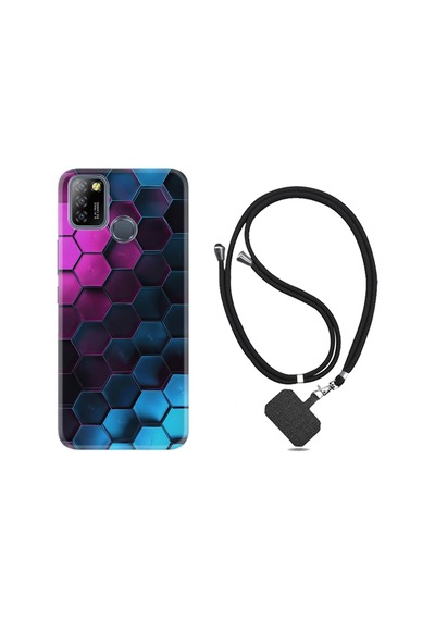 Infinix Smart 5 Kılıf Boyun Askılı Petek 1825