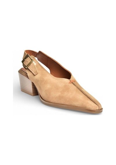 Fox Shoes Y654307302 Vizon Hakiki Deri Süet Kalın Topuklu Western Ayakkabı vizon
