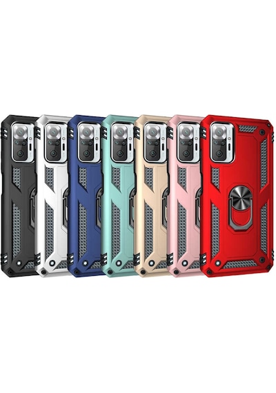 Teknomoda Xiaomi Redmi Note 10 Pro Tank Zirh Metal Yüzüklü Standli Kilif 516241946