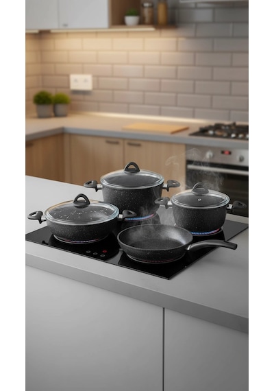 Neva Bitter Mercek 7 Parça Granit Set Renkli