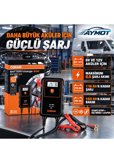 Osram Batterycharge 906 Akıllı Akü Şarj Ve Bakım Cihazı 6v 12v 6a