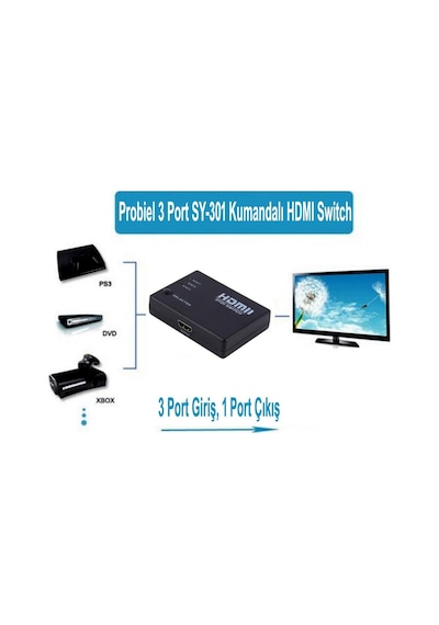 Gplus Sy-301 3 Port Kumandalı Full Hd 1080P Hdmi Switch