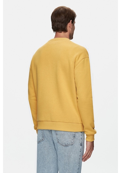 Ucla Sandhıll Sarı Bisiklet Yaka Nakışlı Loose Fit Erkek Sweatshirt Sarı
