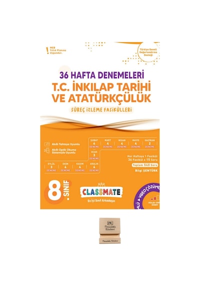Okyanus Lgs 8. Sınıf Classmate İnkılap Tarihi 36 Hafta Deneme + Telefon Standı
