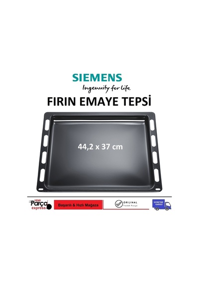 Siemens Uyumlu Ankastre Fırın Emaye Sığ Tepsi 44,2 X 37 Cm - 414814035