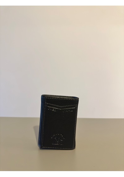 Ogdo - Erkek Suni Deri Akardiyon Otomatik Mekanizmalı Cüzdan & Kartlık Siyah