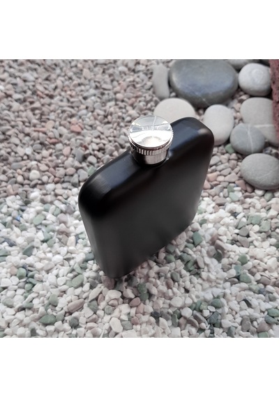 Çelik Üzeri Mat Siyah 5 Oz 150 ML Içki Matarası Py84Sy Siyah