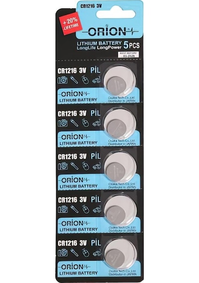 Orion CR1216 3V Lityum Düğme Pil 5'li