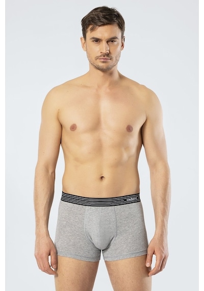 Cacharel 1320 Üçlü Boxer - Beyaz/Siyah/Gri Melanj Beyaz