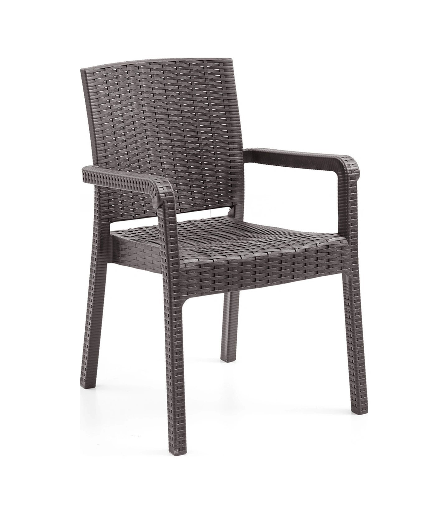 King 2'li Rattan Sandalye Kahve Kahve