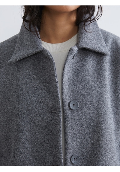 Lcw Modest Antrasit Gömlek Yaka Oversize Kadın Kaşe Kaban