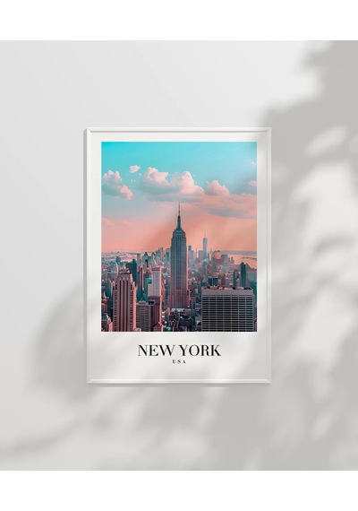 Çerçevesiz Poster New York Silüeti Gün Doğumu