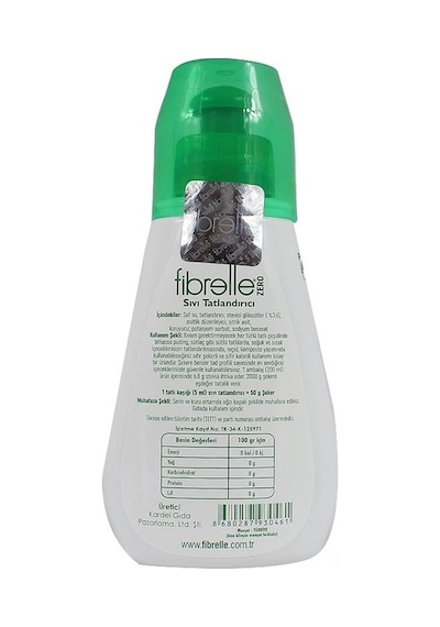 Fibrelle Zero Stevialı Sıvı Tatlandırıcı 200 ML