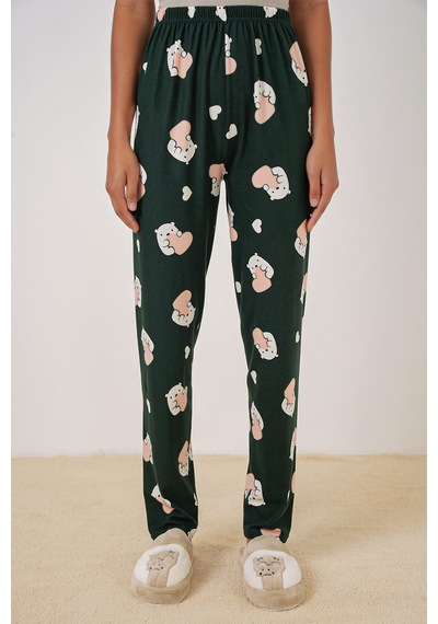 Bigdart 4323 Desenli Pijama Altı - Y. Zümrüt Yeşili