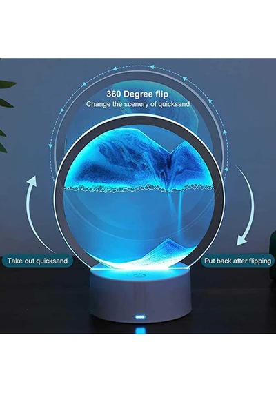 Led Işıklı Kum Saati Ev Ofis Dekorasyonu Hediye 7 Inç Kum Sanatı 3d Gece Lambası Kum Sanatı Yeşil