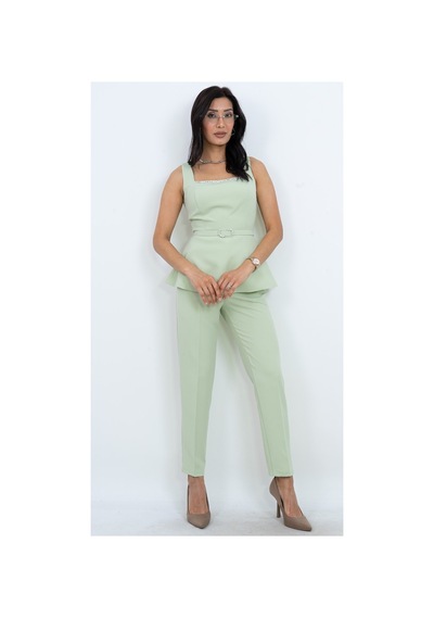 Dorne Moda Özel Koleksiyon Kare Yaka Taş Detaylı Peplum Ceket Pantolon Takım Davet Ve Ofis Şıklığı Yeşil Yeşil Dorne Moda Özel Koleksiyon Kare Yaka Taş Detaylı Peplum Ceket Pantolon Takım Davet Ve Ofis Şıklığı Yeşil Yeşil