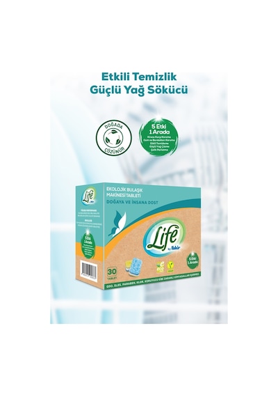 Life by Fakir Ekolojik Vegan Bulaşık Makinesi Deterjanı 30 Tablet