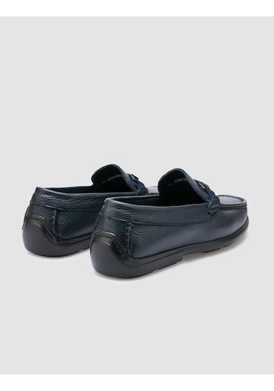 Cabani Atina %100 Hakiki Deri Lacivert Toka Detaylı Erkek Loafer