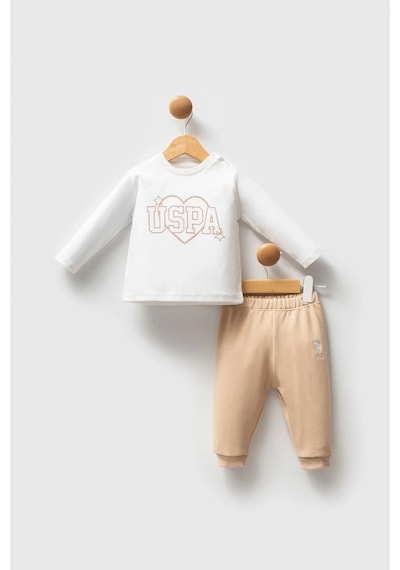 U.S. Polo Assn. U.s.polo Assn Kız Bebek 3lü Takım - Bej Bej