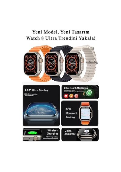 Teknomila Watch 8 Uyumlu 49 MM G98+ Ultra Plus 2.08'' Akıllı   Saat (İthalatçı Garantili)