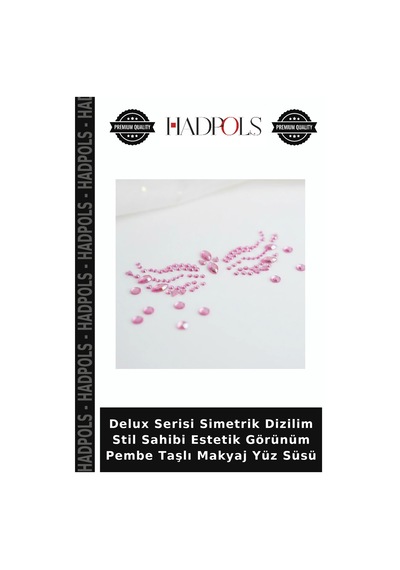 Delux Serisi Simetrik Dizilim Stil Sahibi Estetik Görünüm Pembe Taşlı Makyaj Yüz Süsü