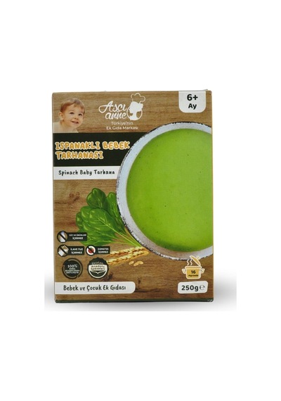 Aşçı Anne Ispanaklı Bebek Tarhanası - Süt Alerjik - 6+ Ay - 250g Altın Ve Çok Renkli