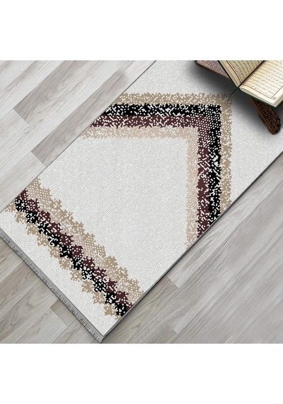 Namazlık Dokuma Halı Kaymaz Muslumana Seccade 80 x 130 KAHVERENGİ EVAŞK401D80