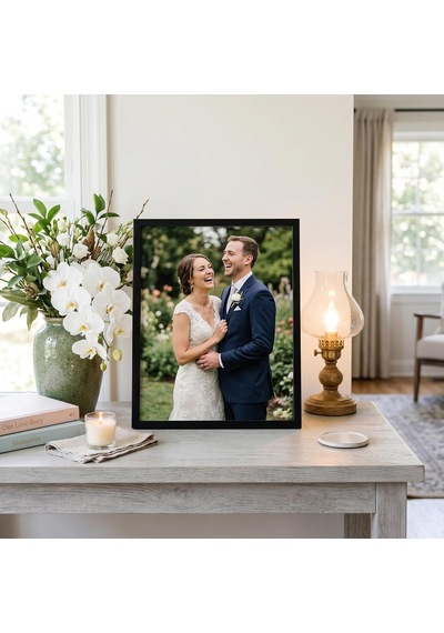 Siyah 10x13 Resim Çerçevesi - Kırılmaya Dayanıklı Camlı İnce Kenarlıklı Fotoğraf Çerçevesi - Duvar Ve Masa