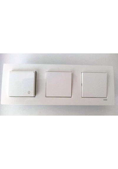 Viko Karre Beyaz 3lü Set Anahtar + Anahtar + Kapaklı Priz