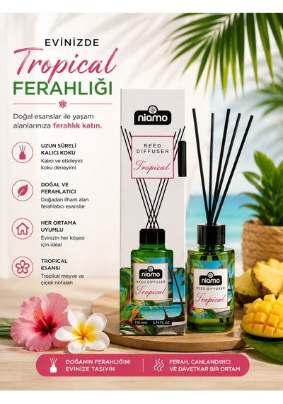 Niamo Tropikal Kokulu Çubuklu Oda Kokusu 110 Ml
