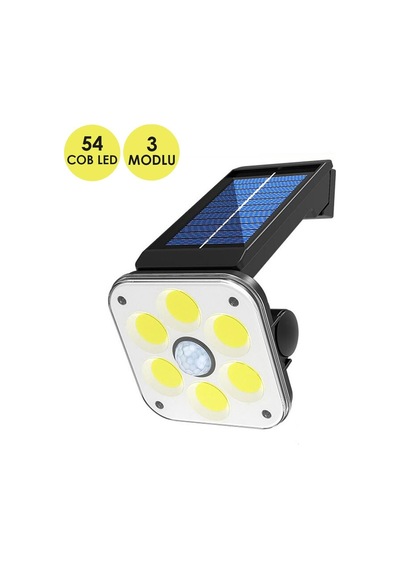 Technojet 54 Cob Ledli Solar Bahçe Aydınlatma Hareket Sensörlü Güneş Enerjili Lamba