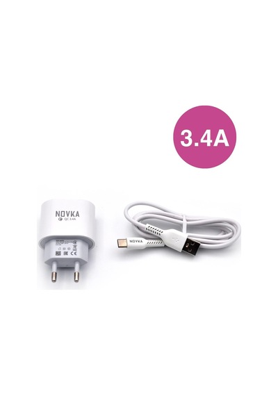 Novka NVK11 Type-C Usb Girişli 3.4 A Şarj Cihazı