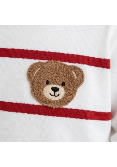 Ürünya Erkek Bebek Çizgili Sweatshirt Ve Kırmızı Eşofman Takımı-1321