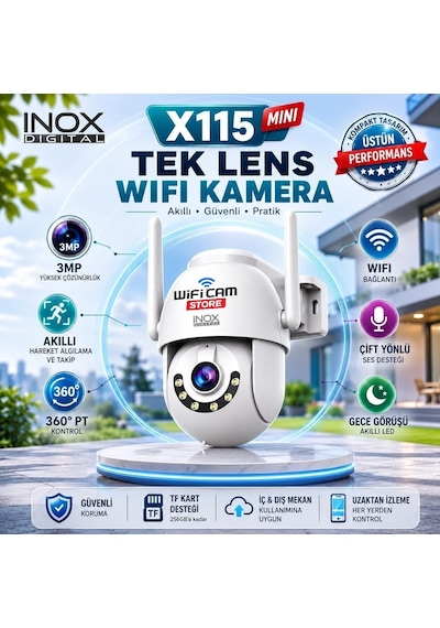 3MP Mini Wifi Güvenlik Kamerası İç Ve Dış Ortam