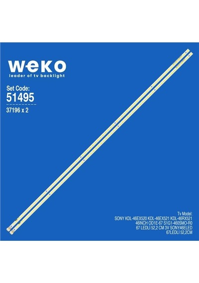 Sony Kdl-46ex520 46'' 2 Adet Tv Led Bar Tvnizin İçindeki Led Barla Aynısı Olduğunu Görmeden Almayınız. Led Bar Ürünlerinde Paket Açıldığında İade Kabul Edilmemektedir.